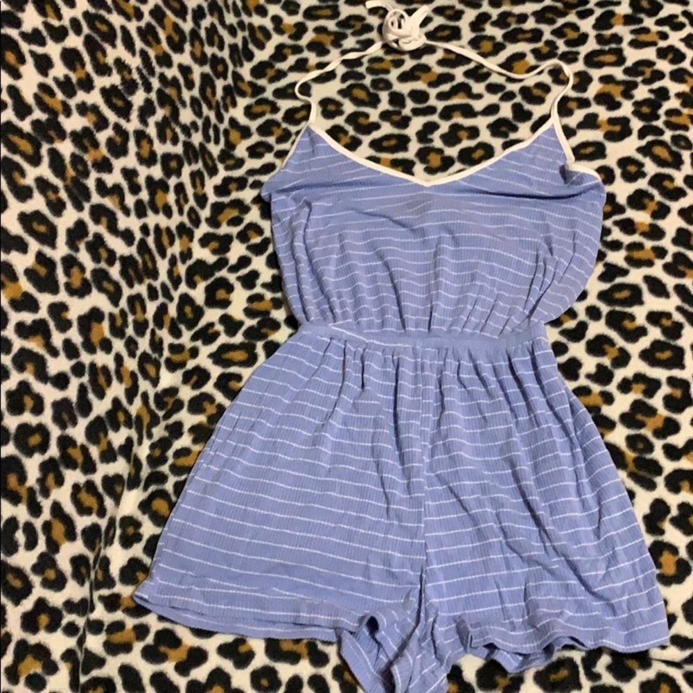 Blue Striped Romper